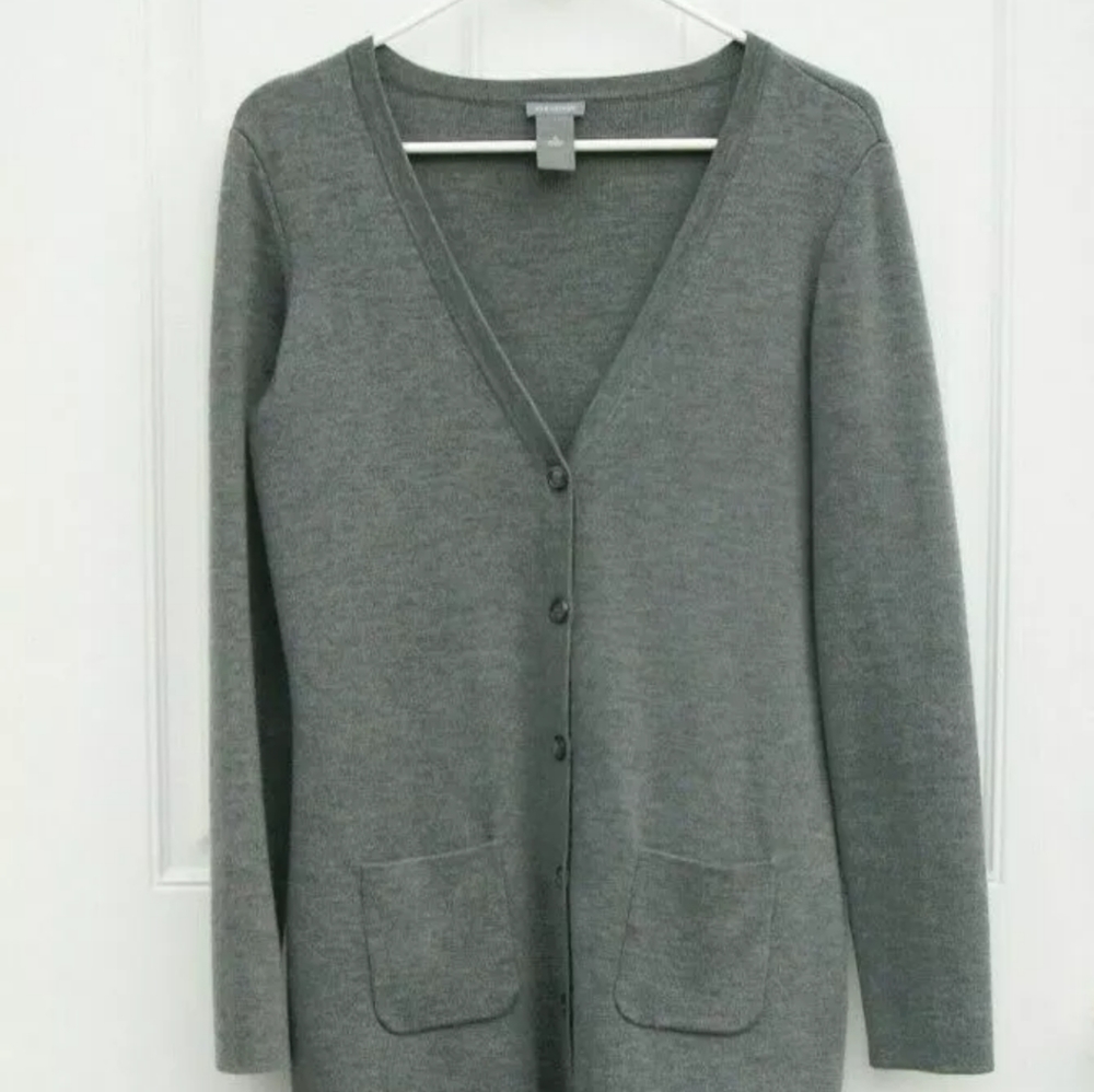 Ann Taylor Cardigan Sweater Merino Wool SZ m